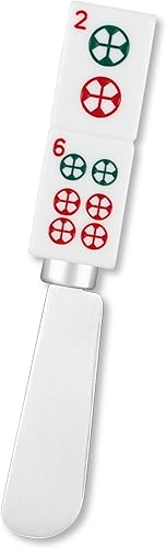 Miniatura 6 de Supreme Housewares Mahjong Decor - Cuchillos esparcidores de queso y mantequilla, mango de resina pintado a mano con hoja de acero inoxidable, juego