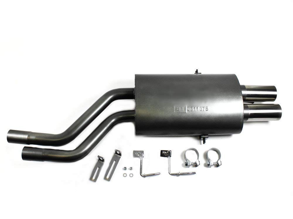 1026156 Escape deportivo 2 x 76 mm redondo afilado para 3 E46 320 323 325 328 330 EG ABE