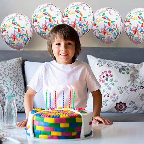Sumind SUMIND-PARTY BALLOONS-BB9 18 Pcs Sprinkle Confetti Balloons, 12 Inch Clear Donut Balloons With Confetti Ice Cream Party Decorations Rainbow Multicolored Confetti Balloons thumb #5