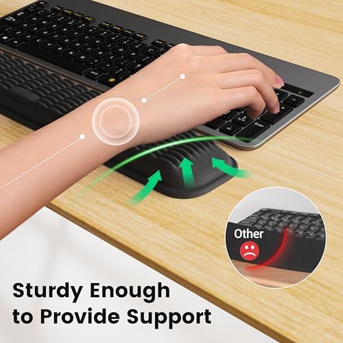 MEKASS Ergonomic Wrist Rest for Keyboard and Mouse, Soft Memory Foam Keyboard Wrist Rest Set with Non-Slip Silicone Base, Easy Typing, Pain Relief, Comfort for Office, Work, Gaming (White) image 3 of 8 B0CQP4YH8Z