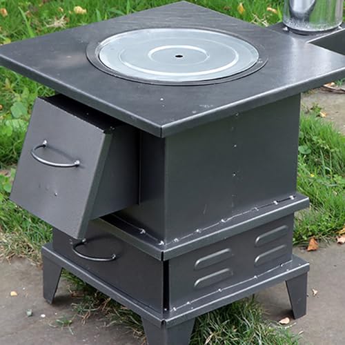 Poêle à bois camping d'hiver cuisine plein air taille A - 2