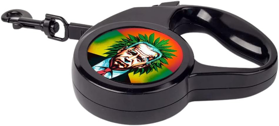 Funny Cannabis Retractable Pet Leash - Colorful Leash - Joe Biden Dog Leash - 118 inches