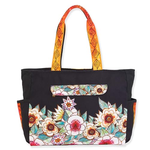 Laurel Burch Shoulder Tote Zipper Top 19"X4"X12"-Sun Salutation, Multicolor2