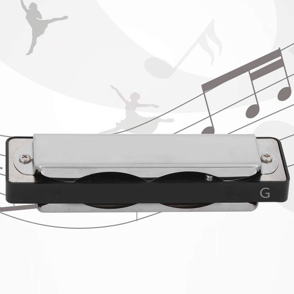aqxreight Blues Harmonica 10 Hole Angorgan G Key z podstawą galwaniczną dla Początkujących i Profesjonalistów (BLACK)