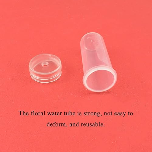 Miniatura 3 de HAHIYO 60 tubos florales de plástico transparente de 1.6 x 0.7 pulgadas, viales de flores con tapas de silicona para plantas, arreglos de flores