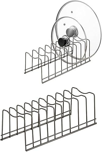 Y.Z.Bros Organizador de tapa para ollas, estante de almacenamiento para encimera de cocina, tablas de cortar, utensilios para hornear, ollas y