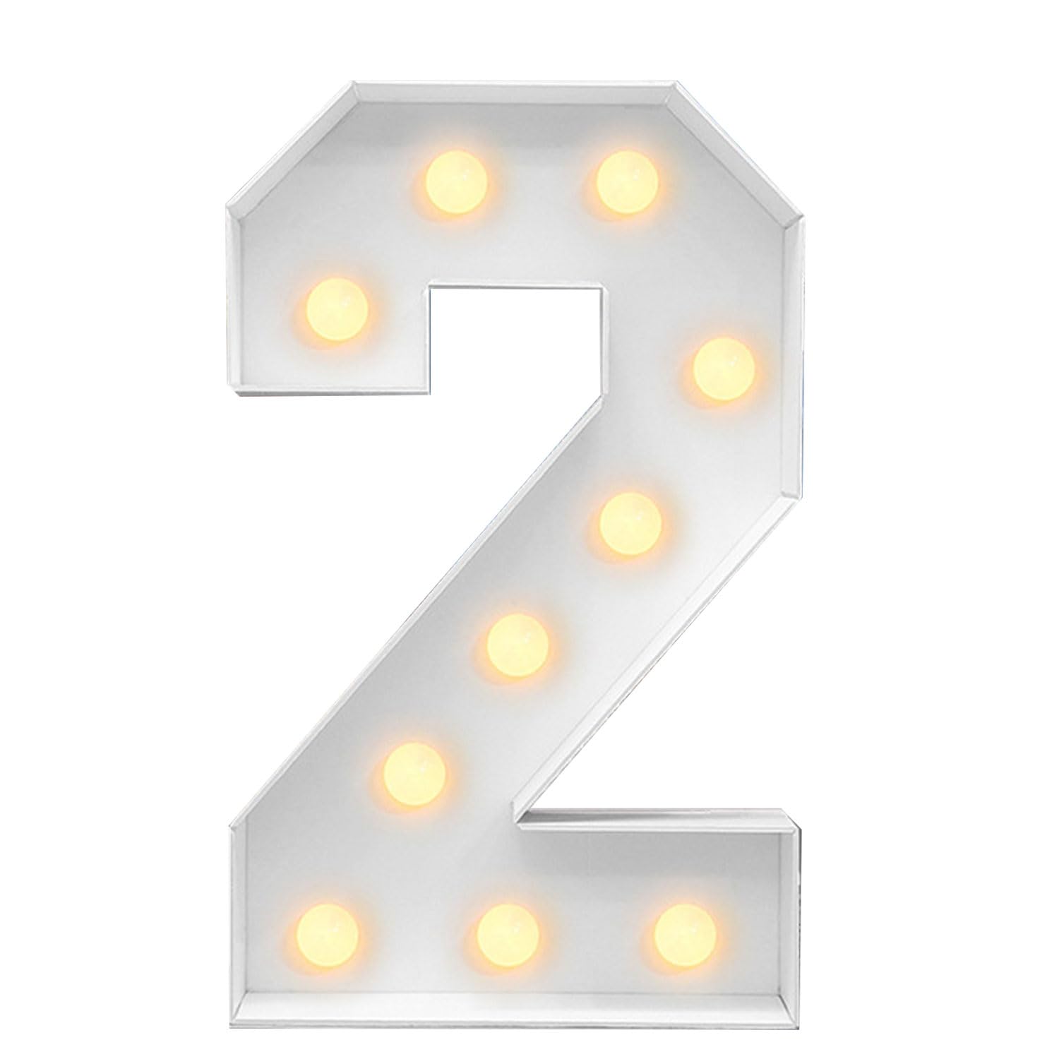 Marquee - Targa con numeri a LED, grandi numeri da 0 a 9, decorazione per feste, set di pannelli in schiuma pretagliati per compleanno, Capodanno, anniversario, 2, 100 cm