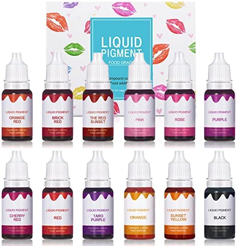 QIUFSSE 12 Colors DIY Lip Gloss Making Set - Natural Multifunctional High Color Rendering Liquid Pigment in Red Warm Colors - Set A