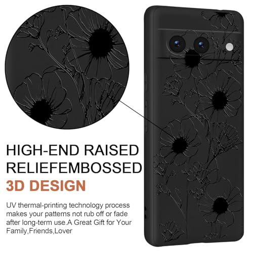 Coque Google Pixel 8A lot de 2 protections antichoc design fleurs en relief - 2