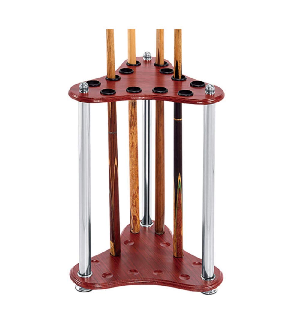 Support pour queues de billard en bois noble bicolore blanc et marron
