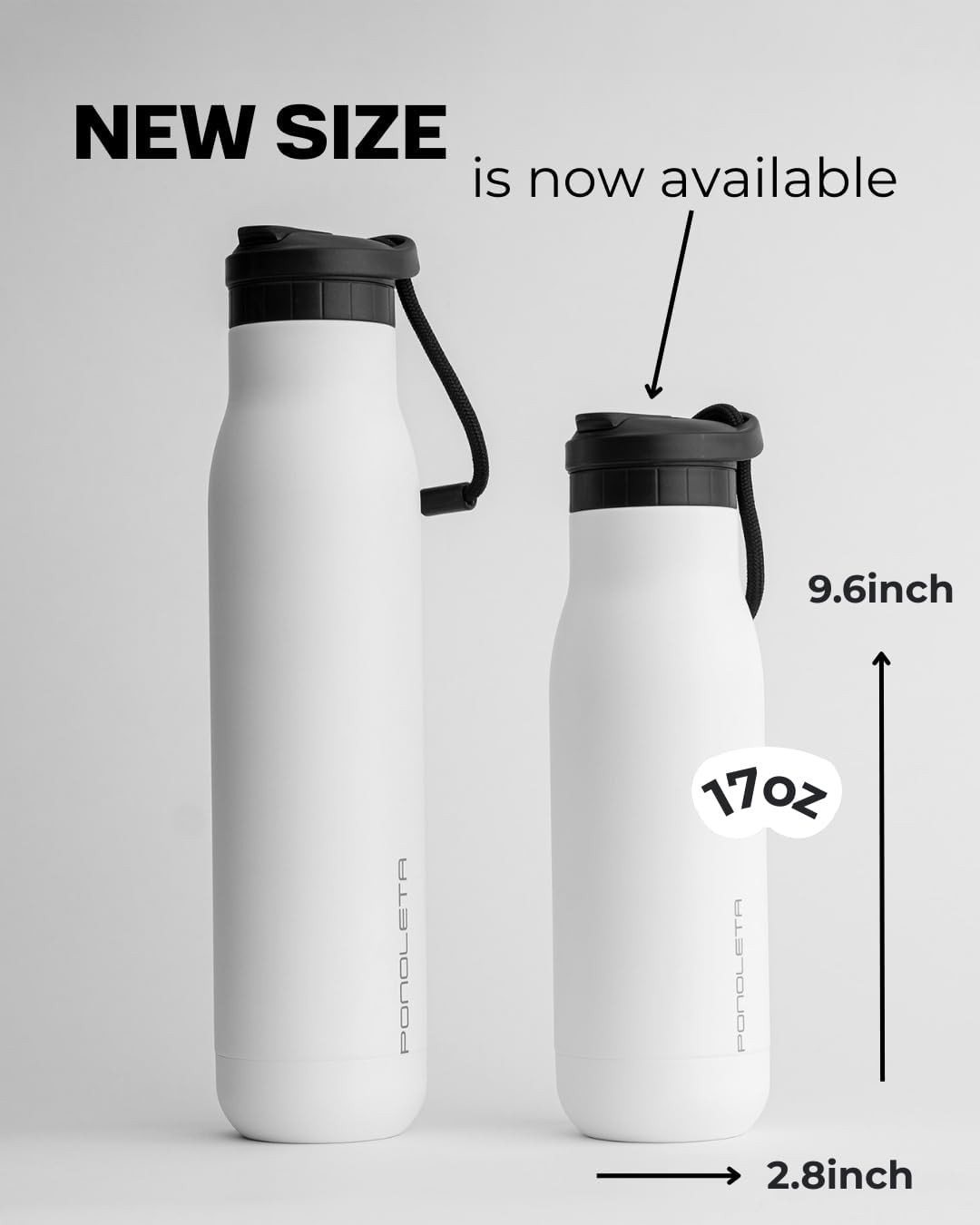 Slim Water Bottle, Stainless Steel with Straw, Standard Mouth for Sports and Travel, Double Vacuum Insulated, BPA-Free, Leak Proof - Image 5
