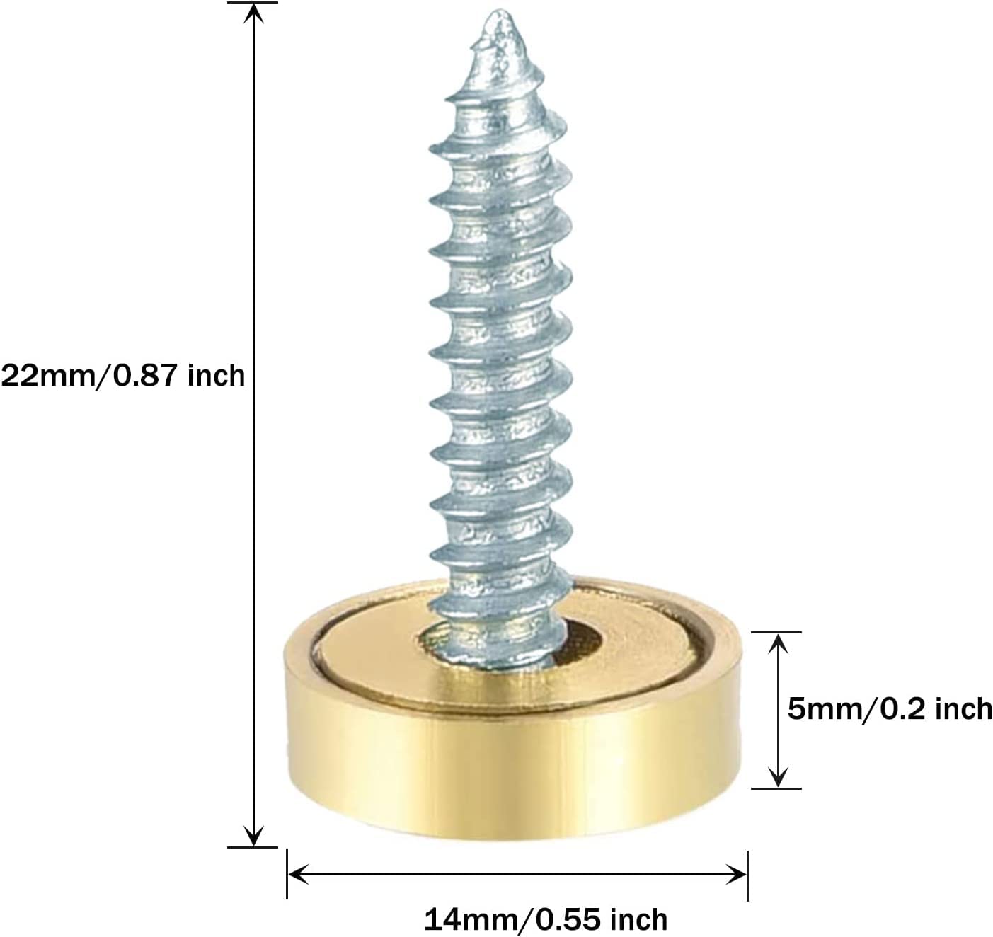 TOP-VIGOR 8Pcs 14mm Mirror Screws - Image 2