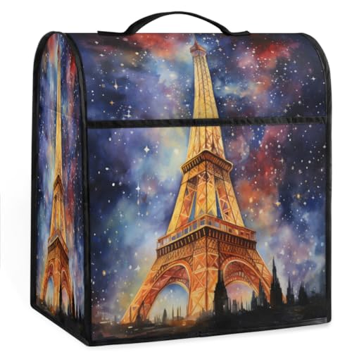 Coffee Maker Cover Starry Sky Eiffel Tower Kitchen Appliance Covers Small Appliance Covers Blender Cover Juicer Cover Dust Covers for Kitchen Appliances with Top Handle and Pockets,Washable,B623