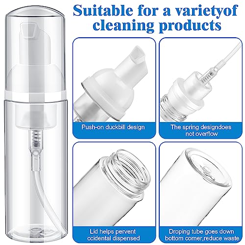 Dandat 120 Pcs Empty Foam Pump Bottles Bulk 2oz/60ml Mini Plastic Refillable Soap Dispenser Bottles for Shampoo Lotion Lash Cleanser Foaming Travel Cleaning Cosmetic3