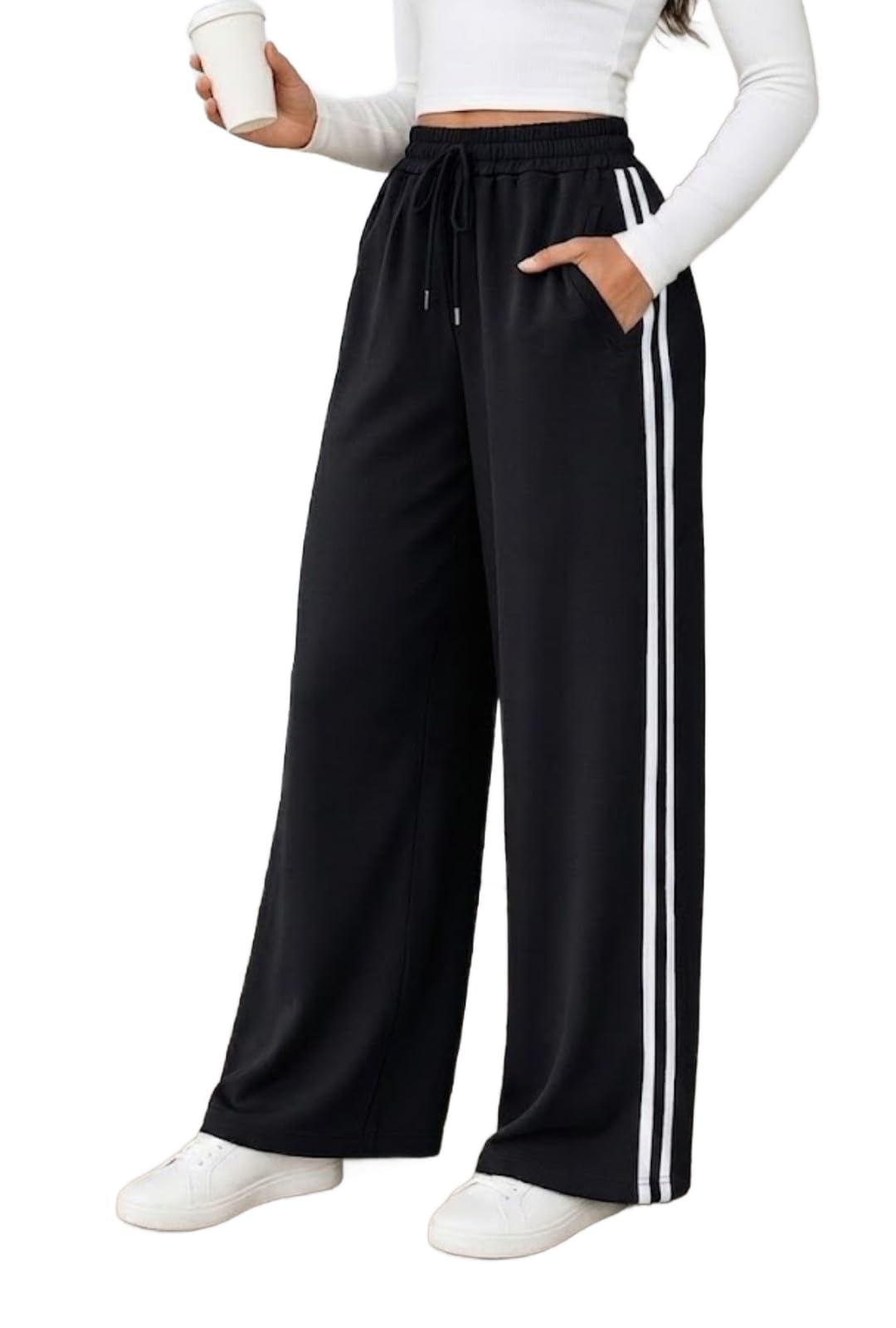 dockstreet Track Pant for Women || Baggy Fit || Track Pants || Full Elastic Jogger Track Pant ||-picture-50