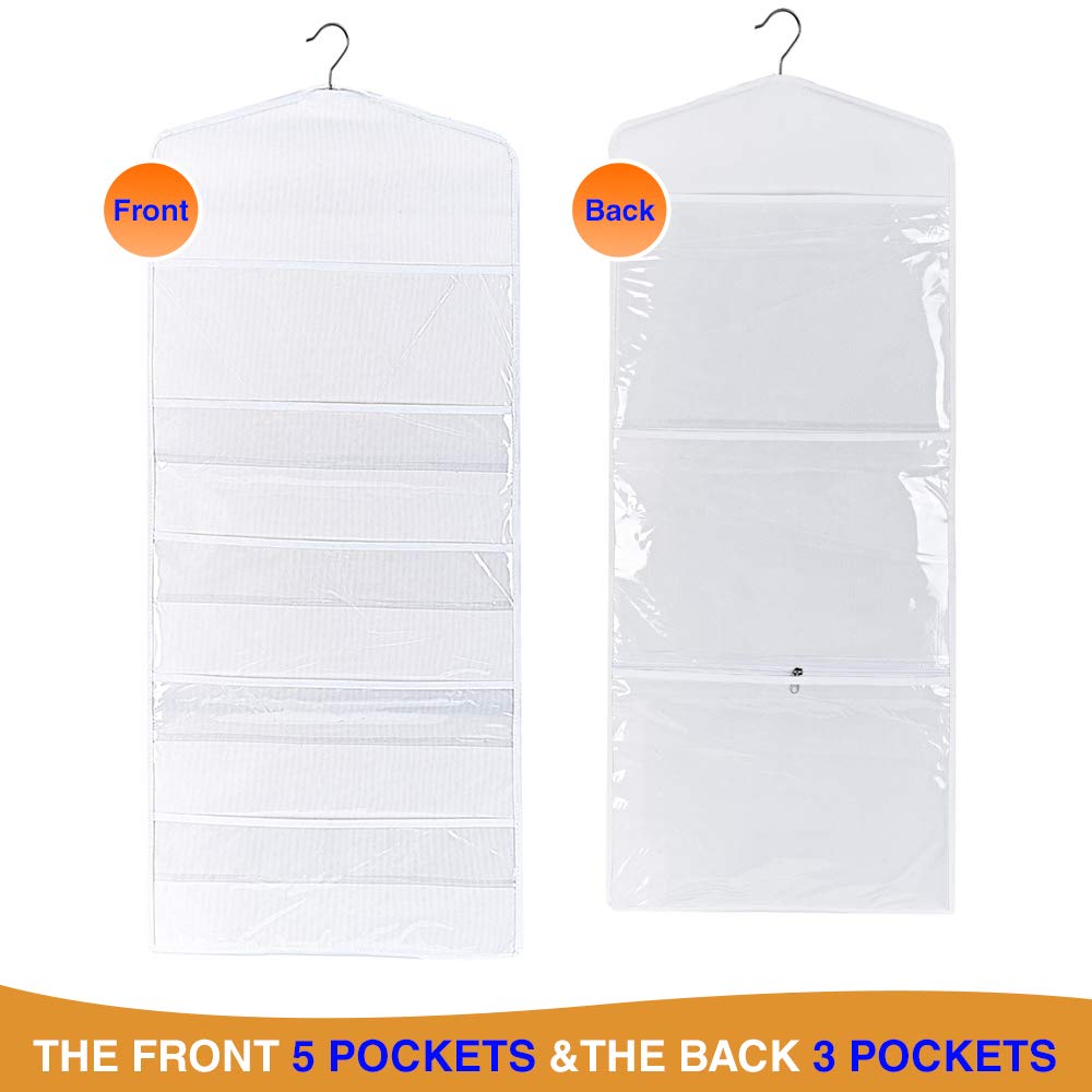Organizzatore Da Porta Per Carta Regalo - Contenitore Appendiabiti Con Tasche - Bianco