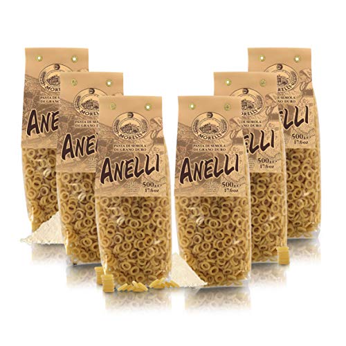 Antico Pastificio Morelli 1860 Srl Anelli, Pasta tipica regionale, 6 Confezioni da 500 Grammi