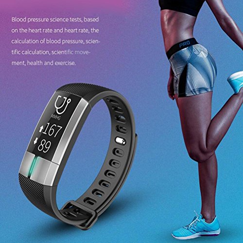 L@YC Smart Bracelet Hand Ring Health Movement Bluetooth Fitness Tracker Monitoring Heart Rate and Blood Pressure Electrocardiogram with Android and iOS Phone, Green