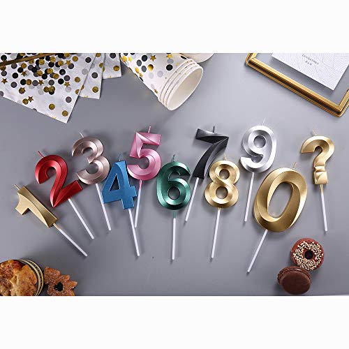 image for Wuianio 2.76'' Extended XXL Large Gold Glitter Happy Birthday Long Num