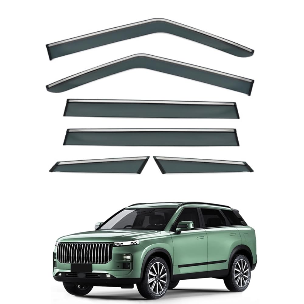 Qoemrhelt 6Pcs 4Pc Set In-Channel Wind Deflectors, For Jaecoo 7 J7 2023-2026 Window Visors Rain Guards Vent Visors Rain & Sun Protection,Car Accessories,