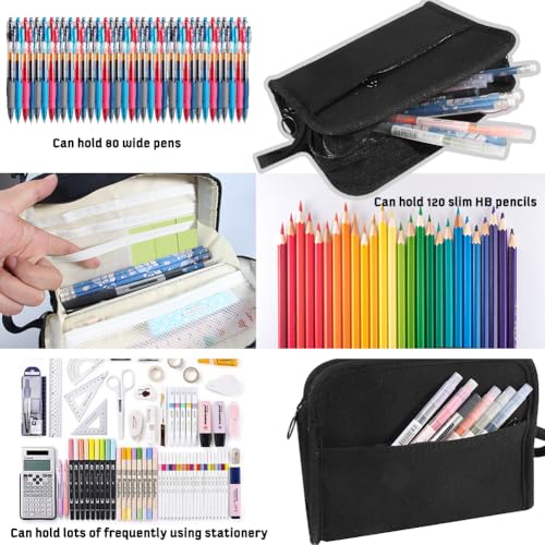 hzzycer Large Pencil Case Big Capacity Pencil Bag Portable Pencil Case for Boys Pencil Pouch with Big Compartments for School Stationery - Image 4