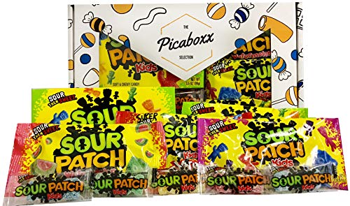 Picaboxx Sour Patch Kids American Candy Selection Gift Box - 10 Products Value Pack | American Candy Hamper | Sweet Gift Box with Display Window