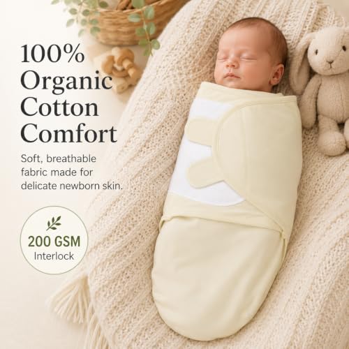 Image of Organic Cotton Baby Swaddle 4-Pack, Swaddles for Newborn 0-3 Month - Swaddle Blanket Infant Wrap Sleep Sack for Boys & Girls, Baby Swaddle for Newborn, Registry & Shower Gift Essential