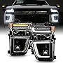 KEEKPO - For [Halogen Model] 2020-2023 Chevy Silverado 2500HD 3500HD LED Tube w/Sequential Signal Projector Headlights