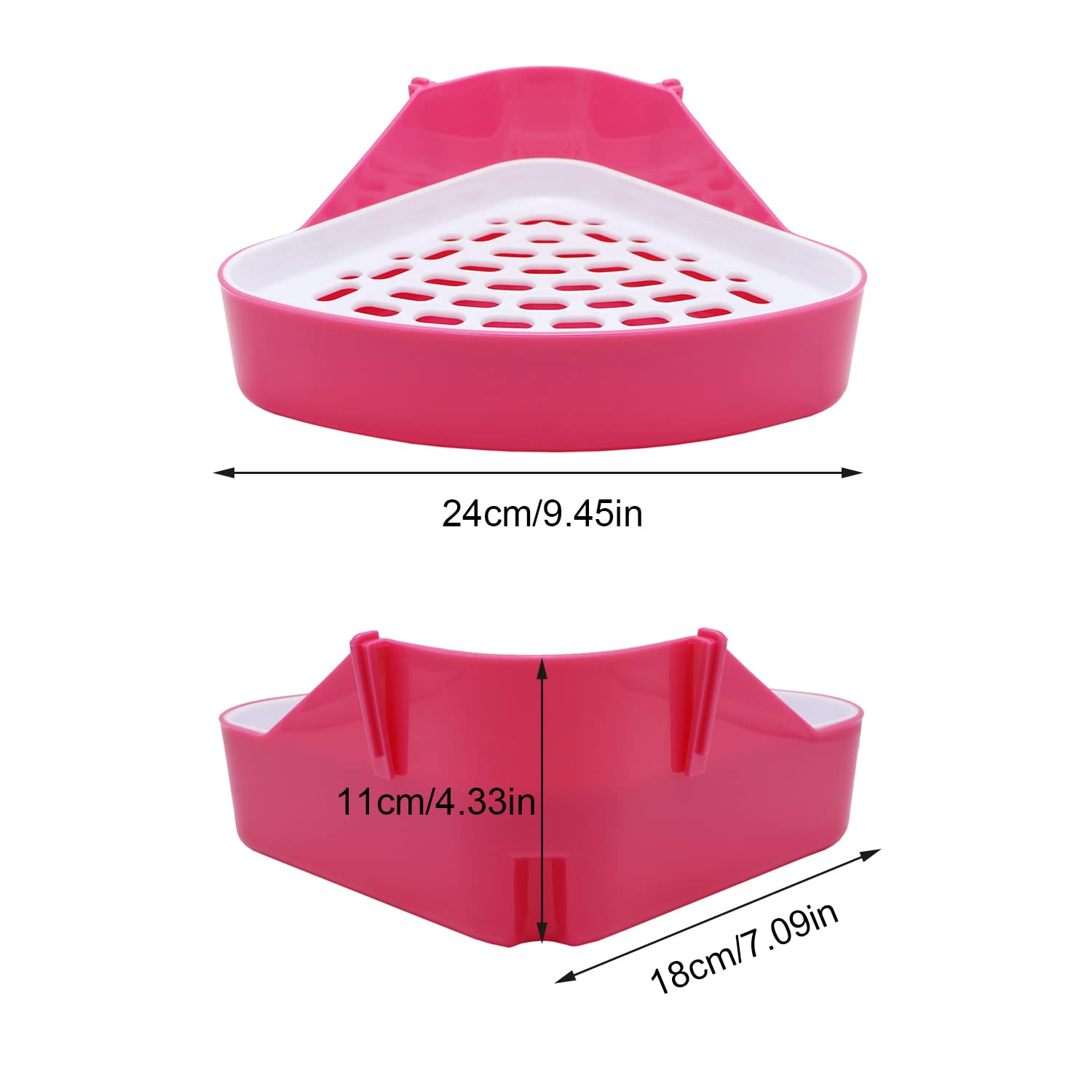 Litewoo Rabbit Litter Box Toilet Bunny Corner Litter Pan Pet Toilet Potty for Guinea Pigs Hamster Chinchilla Ferret Rabbit Small Animal (Pink) - Image 2