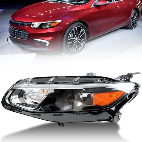 AUTNZE Headlight Assembly Compatible With Chevy Chevrolet Malibu XL (Low) 2016 2017 2018 Halogen Headlamp Replacement Front Light Driver left Side GM2502426 84088430