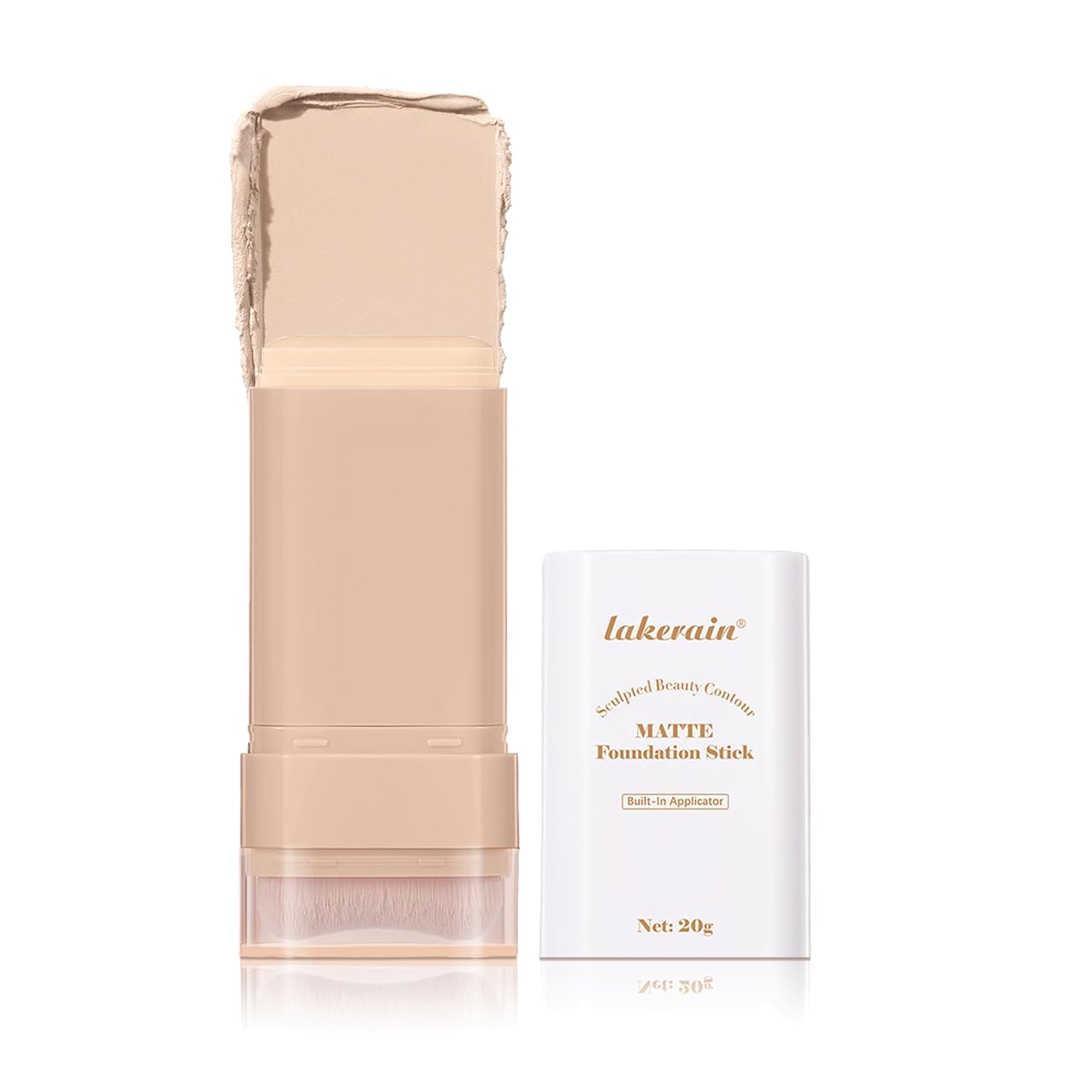 Face Foundation Stick, Flawless Eraser Foundation Stick with Brush, Lightweight Long Lasting Full Coverage Concealer and Contour Sticks, Matte Finish (#1 CREAM)