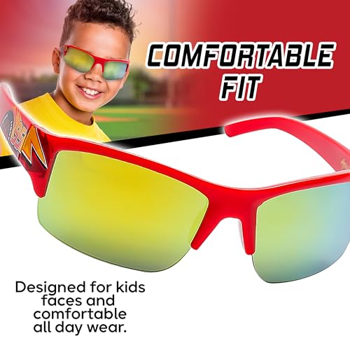 Sun-Staches Lightning McQueen Toddler Sunglasses - Stylish, Comfortable & Durable UV-Protective Lightning McQueen Cars Sunglasses With Soft Carrying Case - Official Cars Disney Pixar Accessories3