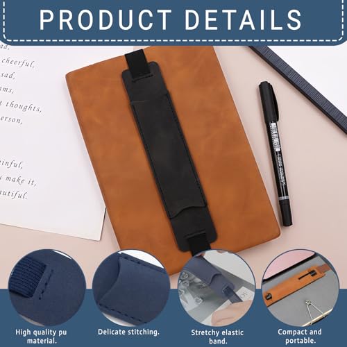 Roucerlin 5 Pcs Adjustable Pen Holder for Notebook Elastic Strap PU Leather Pen Sleeve Pouch - Image 4