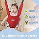 MOAS SHOP® Türhopser Baby: Türschaukel Baby, Baby Hopser, Alter 4-24 Monate, Max Kapazität 13kg, Ergonomischer Sitz mit Gurt, Höhenverstellbar, Türrahmen Schaukel, Stahlanker, Abwischbar | Rot |