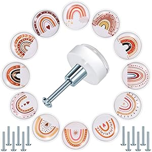 Roowest 12er Boho-Kommodenknöpfe Regenbogenfarben