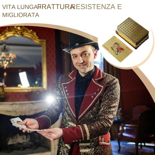 Poker-Karten-Standard, Poker-Kartenspiel | Wasserdichtes Goldfolien-Poker-Brettspiel,Tragbare PVC-Spielkarten für Festivals, Partys, Treffen – Bild 8