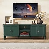 ARTPOWER 67' Retro TV Stand for TVs up to 75 inch, Wood Entertainment Center with Storage, TV Console with Vintage Handle, Television Media Stands for Living Room, Bedroom Green