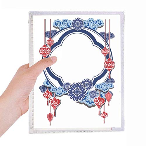 Carnet de notes en spirale rechargeable bleu à motif floral pour organiser vos écrits