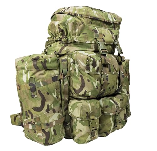 Kitpimp Zaino Pathfinder Bergen Mk2 MTP Bergen (Shortback) da 150 litri, MTP, IRR 1000D British Army PLCE, il vero zaino di uno Spartan Multicam, Mimetico, L