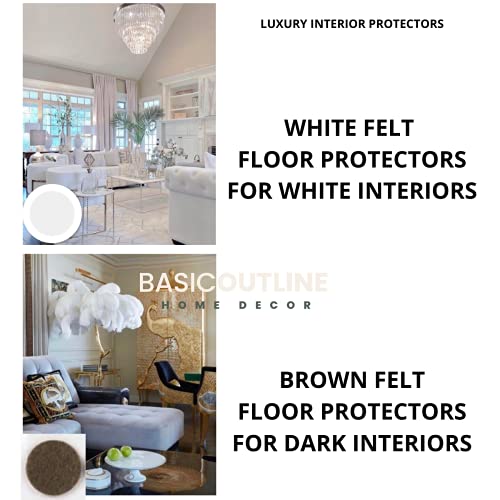 White Felt Furniture Pads Floor Protectors Felt pads for furniture feet Chair Pads Mixed Sizes (white, 42) - Image 4