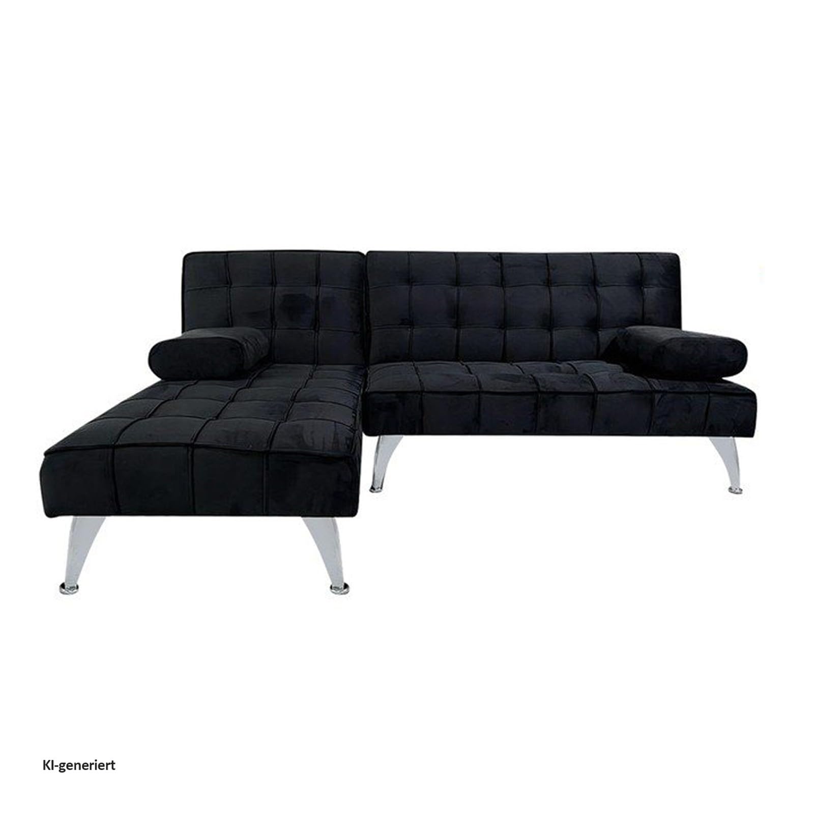 HTI living Ecksofa Miranda mit Bettfunktion Velvet Schwarz