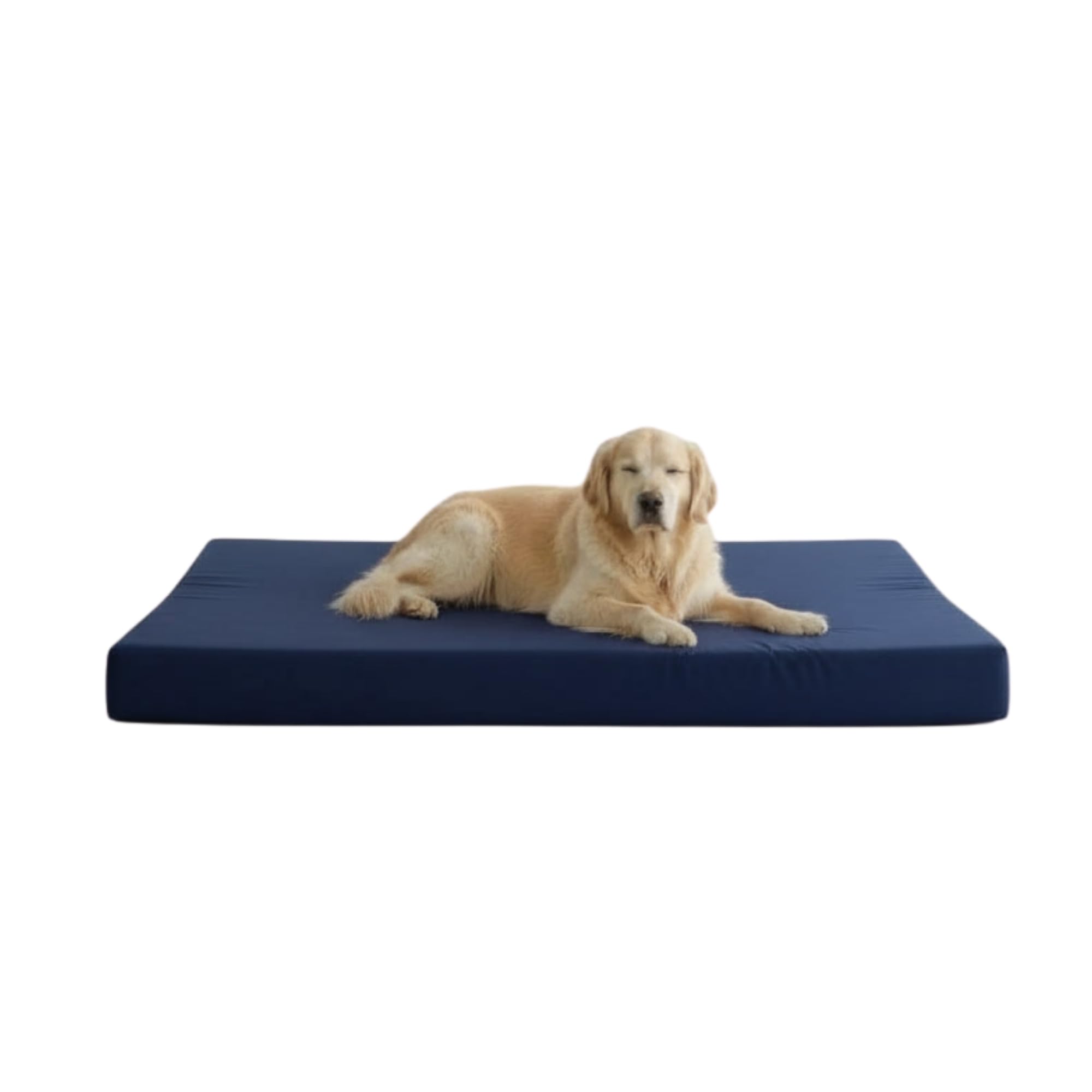 Kosiproducts Waterproof Dog Bed Mattress, Dual Layered Foam, Navy Blue Fleece Fabric Cover, Cage Crate Mats [100cm x 100cm x 10cm, Green]
