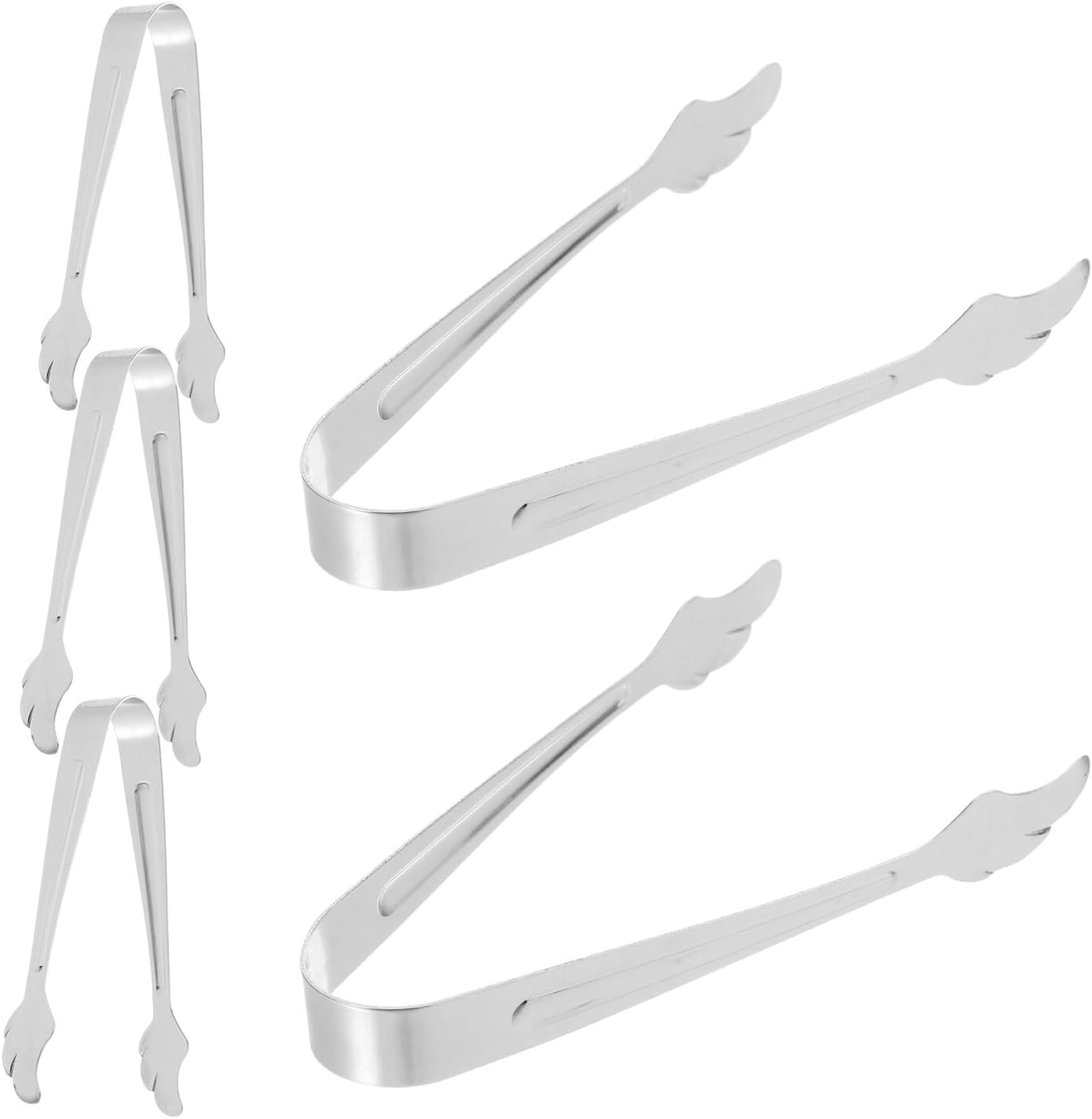 5pcs Stainless Steel Food Tongs for Ice Buckets and Serving