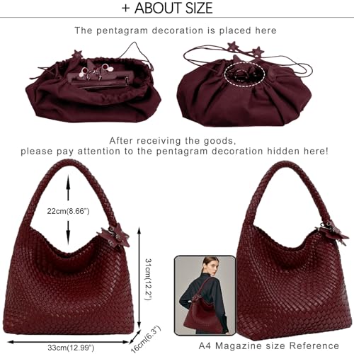 Image of Woven Tote Bag for Women, Shoulder Handbags, Beach Hobo, Handwoven Satchel Underarm Bag, Top-Handle Bag With Purses