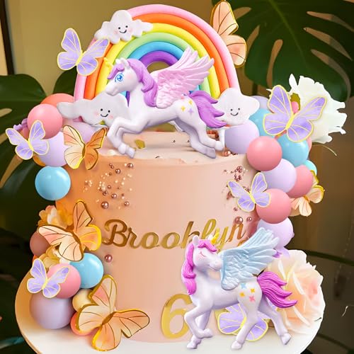 Unicorn Cake Toppers,Unicorn Cake Decoration Include Unicorn Cake Topper and
