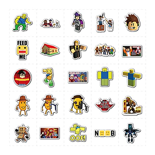 Image of FlyBuyHub Roblox Aesthetic Vinyl Journal Stickers for Phone Case, Laptop, Notebook, Dairy, Water Bottle, School Bag, Etc Self-Adhesive Stickers Set of 50 Glossy and Waterproof Stickers (Roblox)
