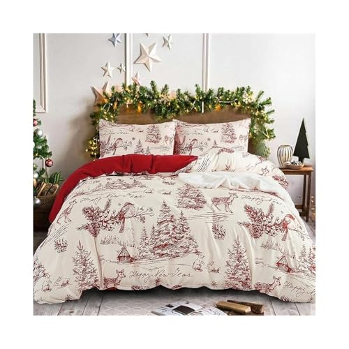 Housse de couette Noël 240x220 parure de lit king size microfibre - 2