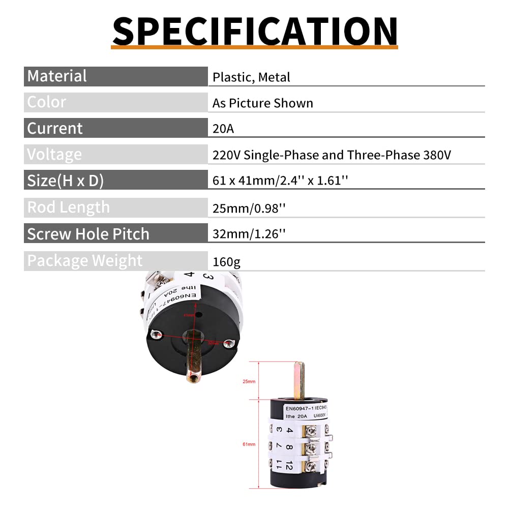 Tire Changer Switch, Keenso 110V 20A Car Tire Changer Metal Machine Motor Forward Reverse Switch Turn Table Pedal Tool 220V 380V