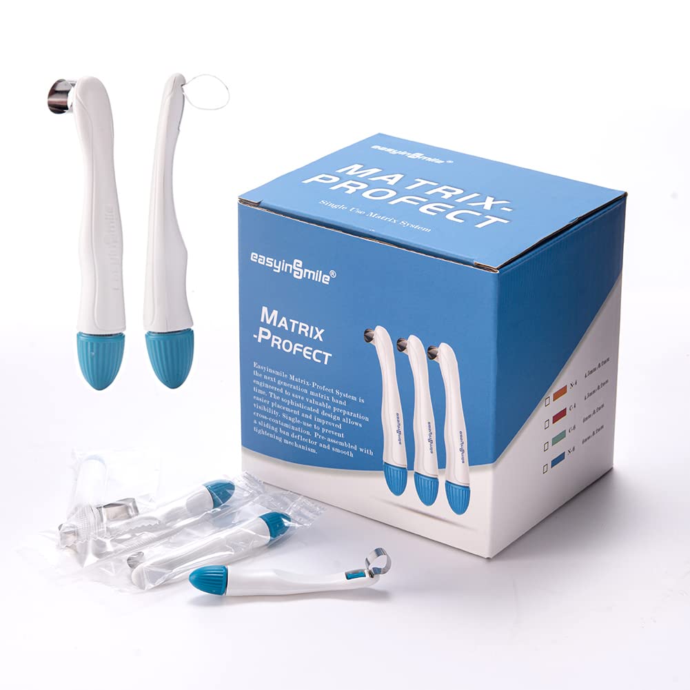 SNAWOP Dental Matrix Bands 50PCS Metal Matrices Standard/Curved Matrix-Profecto with Adjustable Retainer for Crownwork (6MM Standard)-image-1
