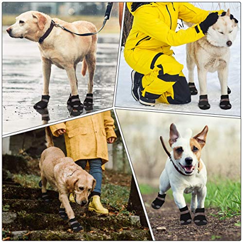Waterproof Dog Shoes For Large Medium Dogs - Winter Snow Dog Booties Paw Protection With Adjustable Straps Rugged Anti-Slip Sole - Hiking Outdoors Pet Boots Paw Protectors Comfortable #TOP7